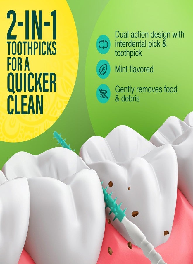 GuruNanda 2-in-1 QuickPik Toothpick & Interdental Pick – Soft Rubber Bristles for Plaque Removal & Improved Oral Care, Comes with a Travel Case for On-The-Go Use, 300 Ct - Image 2