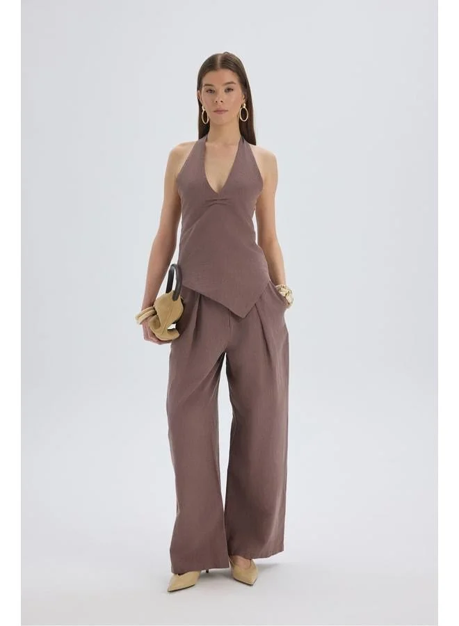 Bohemai  Onagho Neck-Tied Open Coffee Crop. for Women | Best Price UAE