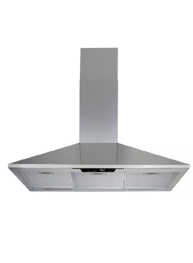 Whirlpool Hood Pyramid 90cm 2 Lights 3 Speed AKR945LIX Steel - Image 1