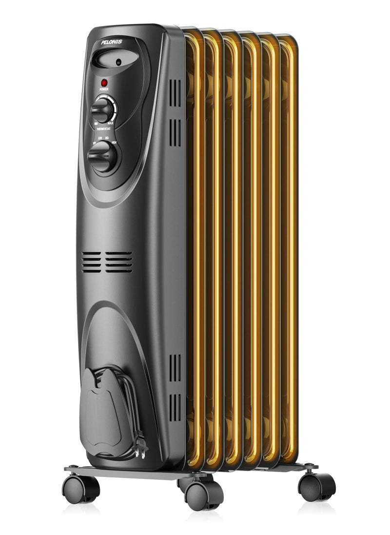 PELONIS PELONIS PHO15A2AGB Basic Electric Oil Filled Radiatorblack space heater 2610 x 1420 x 1100 