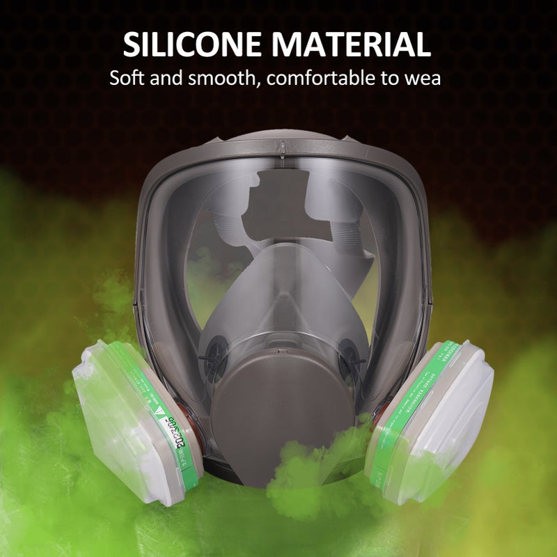 6800 Reusable Full Face Respirator Full Face Cover 18 in 1 Gas Cover Respirator Wide Field of View for Painting Machine Polishing Welding and Other Work Protection - Image 3
