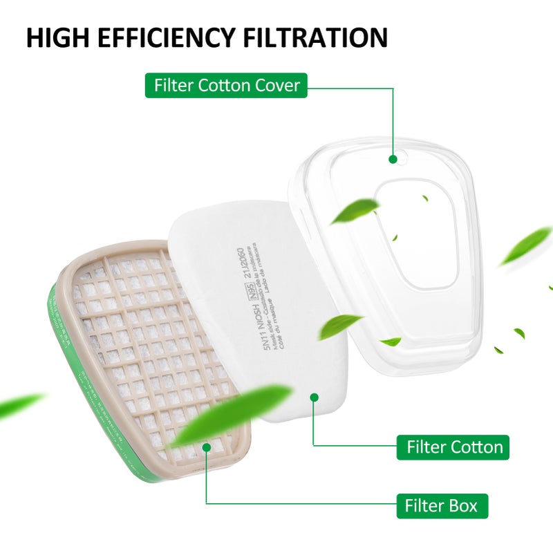 6800 Reusable Full Face Respirator Full Face Cover 18 in 1 Gas Cover Respirator Wide Field of View for Painting Machine Polishing Welding and Other Work Protection - Image 5