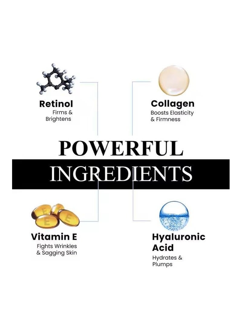 NowNoon Retinol Collagen Day & Night Cream – Anti-Aging Moisturizer with Vitamins A, B, C, E & Hyaluronic Acid – Firming, Hydrating, Women & Men Nourishing Face Cream – 50ml - Image 2