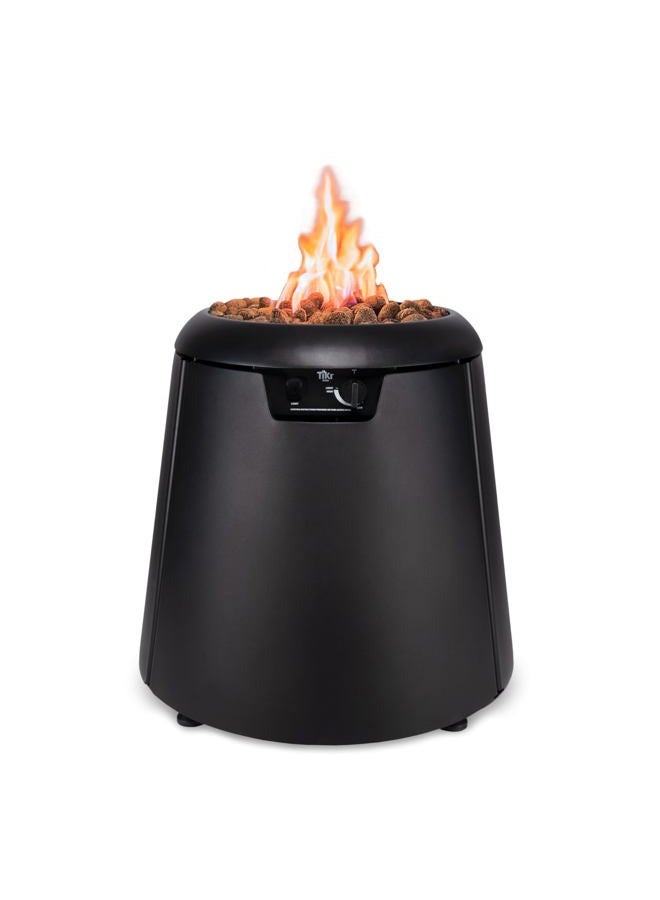 TiKi 28.5-Inch Customizable Propane Fire Pit, 40,000 BTU Outdoor Gas Fire Pit with Lava Rocks & Burner Cover – Modern Black Design for Patio, Backyard, and Outdoor Spaces - Image 1