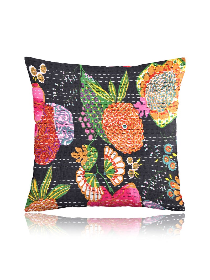 STLYZ Round Rajasthani Cushion Cover 16x16 inch Embroidered Ethnic Khadi Round Cushion Cover Elephant Design Set of 5 Multicolor, 16x16 Inch (Pack of 5) (Multi Square) - Image 3