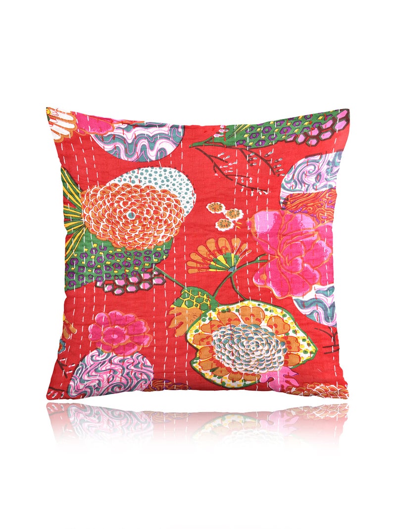 STLYZ Round Rajasthani Cushion Cover 16x16 inch Embroidered Ethnic Khadi Round Cushion Cover Elephant Design Set of 5 Multicolor, 16x16 Inch (Pack of 5) (Multi Square) - Image 4