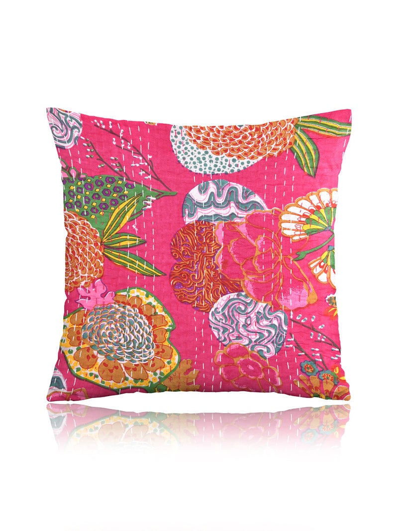STLYZ Round Rajasthani Cushion Cover 16x16 inch Embroidered Ethnic Khadi Round Cushion Cover Elephant Design Set of 5 Multicolor, 16x16 Inch (Pack of 5) (Multi Square) - Image 5