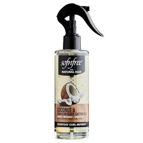 Sofnfree Coconut Jamaican Black Castor Oil Everyday Curl Refresher Spray Volumizer and Moisturizer for Styling Dry Coily or Curly Hair 812 Fl Oz Pack of 1 - Image 2