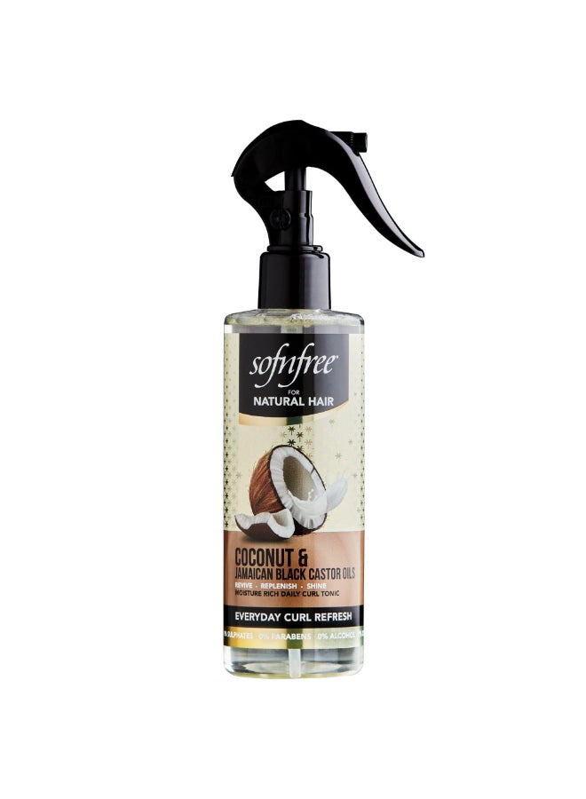 Sofnfree Coconut Jamaican Black Castor Oil Everyday Curl Refresher Spray Volumizer and Moisturizer for Styling Dry Coily or Curly Hair 812 Fl Oz Pack of 1 - Image 3