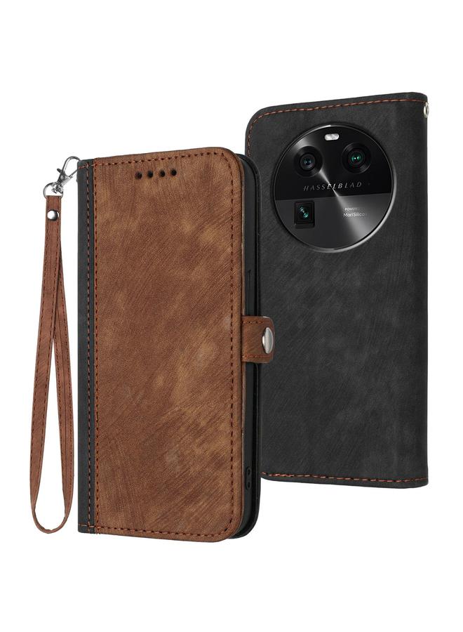 S-TOP Case For OPPO Find X6 Side Buckle Double Fold Hand Strap Leather Phone Case - Image 1