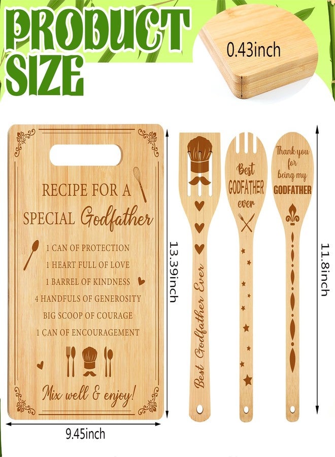 Vesici Godfather Proposal Gifts, Godfather Gifts from Godchild Goddaughter Godson Bamboo Cutting Boards Soup Spoon Spatula for Kitchen Father's Day, Birthday - Image 2
