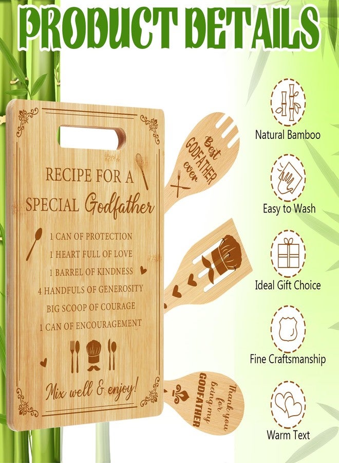 Vesici Godfather Proposal Gifts, Godfather Gifts from Godchild Goddaughter Godson Bamboo Cutting Boards Soup Spoon Spatula for Kitchen Father's Day, Birthday - Image 3