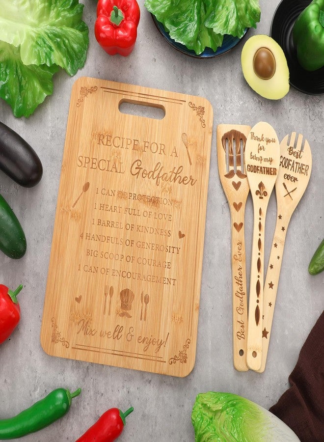 Vesici Godfather Proposal Gifts, Godfather Gifts from Godchild Goddaughter Godson Bamboo Cutting Boards Soup Spoon Spatula for Kitchen Father's Day, Birthday - Image 5