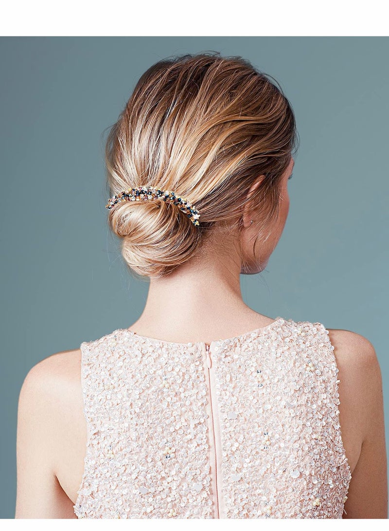 Excefore Rhinestone Hair Bun Maker 4Pcs Magic Styling Deft Elegant Easy for Convenient Hairstyle Tool DIY Accessories Women Girls - Image 5