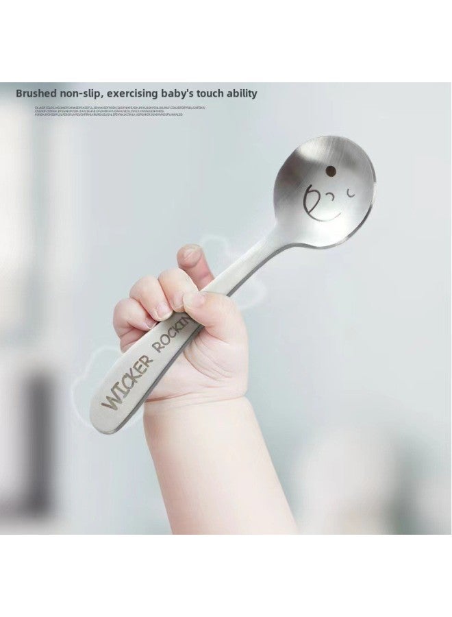 304 Stainless Steel Children Spoon Kindergarten Cartoon Tableware Baby Food Supplement Spoon Cute Feeding Spoon Fork-Specifications:Panda-four-tine Fork - Image 3