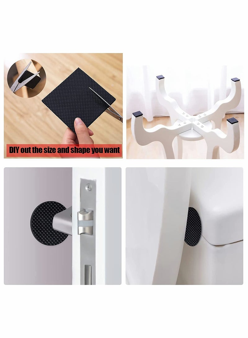 Self Adhesive Anti Slip Furniture Pads 156Pcs Rubber Floor Protectors for Hardwood Flooring Black Non Scratch Grippers - Image 2