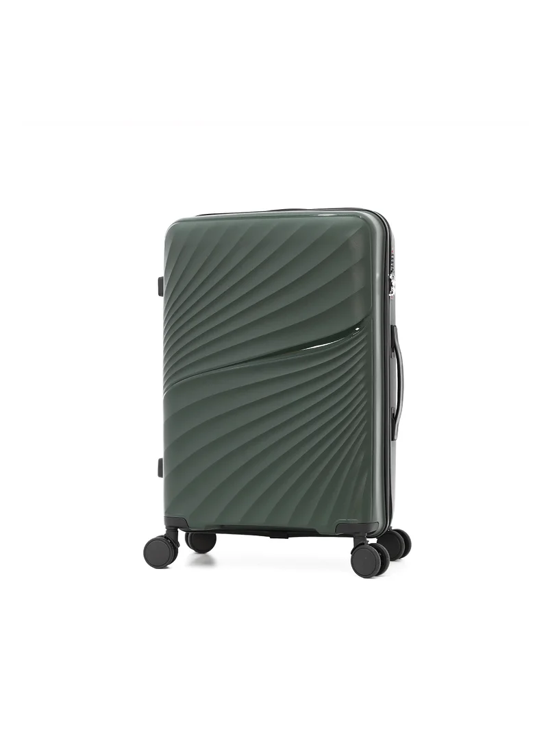 CAPITAL Hardside Luggage Trolley Bag 3 Pieces set,Green (S-20,M-24,L-28 Inch)