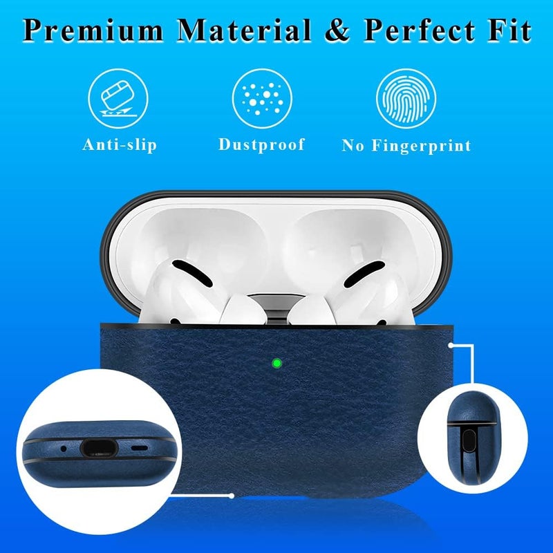 OneNine User tested optimized build PU Leather Protective Case for Airpods Pro 2, Luxury Lightweight Drop-Proof Full Protection Skin Cover with Lanyard, Compatible with Airpods Pro 2nd Generation 2022 Case, Front LED Visible Low maintenance - Image 3