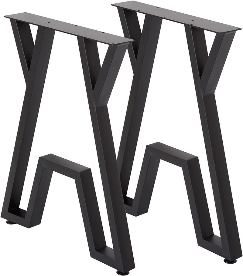 EDENSOUL EDENSOUL Modern Heavy Duty Tall Black Metal Iron Desk Legs RiserBench Furniture Legs for Coffee Table Dining Legs Pack of 2 2801A  - Image 4