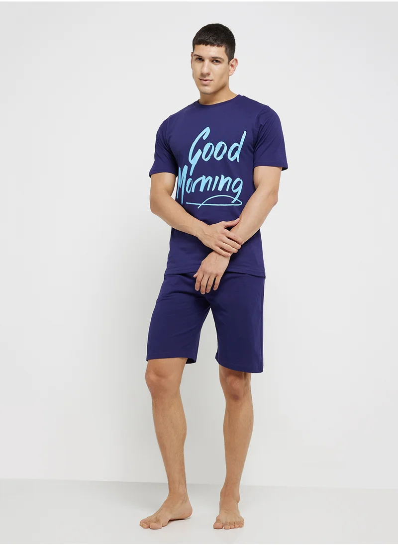 Robert Wood Nightwear Top & Shorts Sets