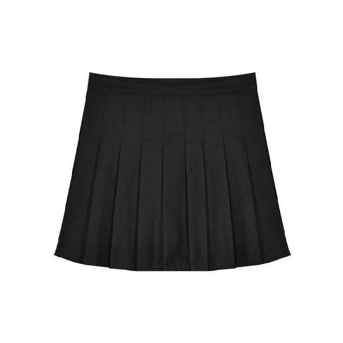 Pleated skirt 2023 New plus size skirt womens JK skirt spring and summer fat girl all-match high waist skirt A- Line skirt Black