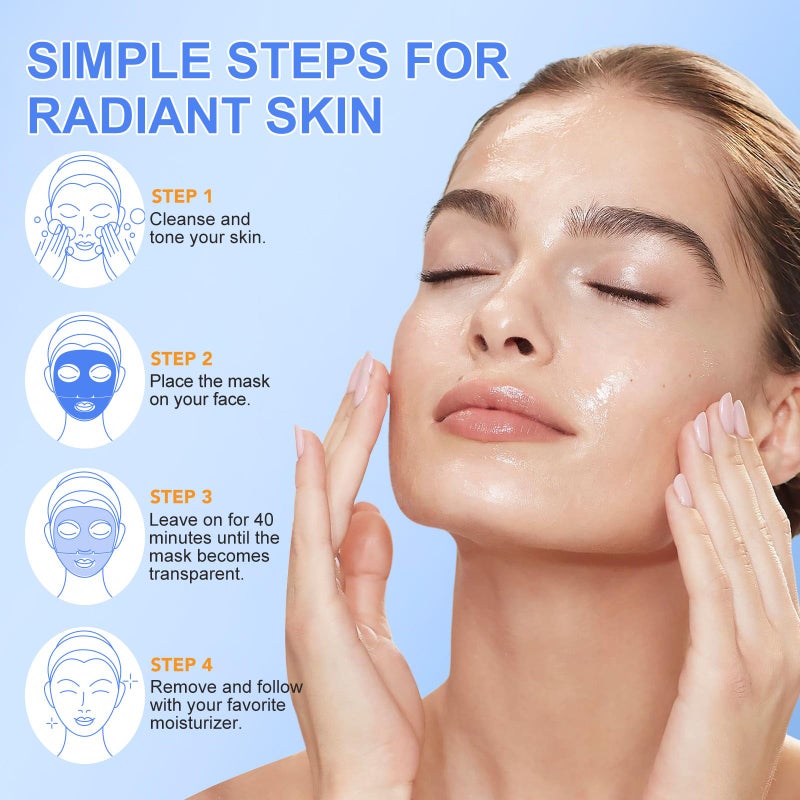 O.SECERT Collagen Face Mask - Overnight Hydrating Sheet Mask, Hydrogel Deep Wrapping Mask, Night Lifting Facial Masks for Women Skin Care, Restores Elasticity, Moisturizing & Firmness for All Skin Types (Skin) - Image 2