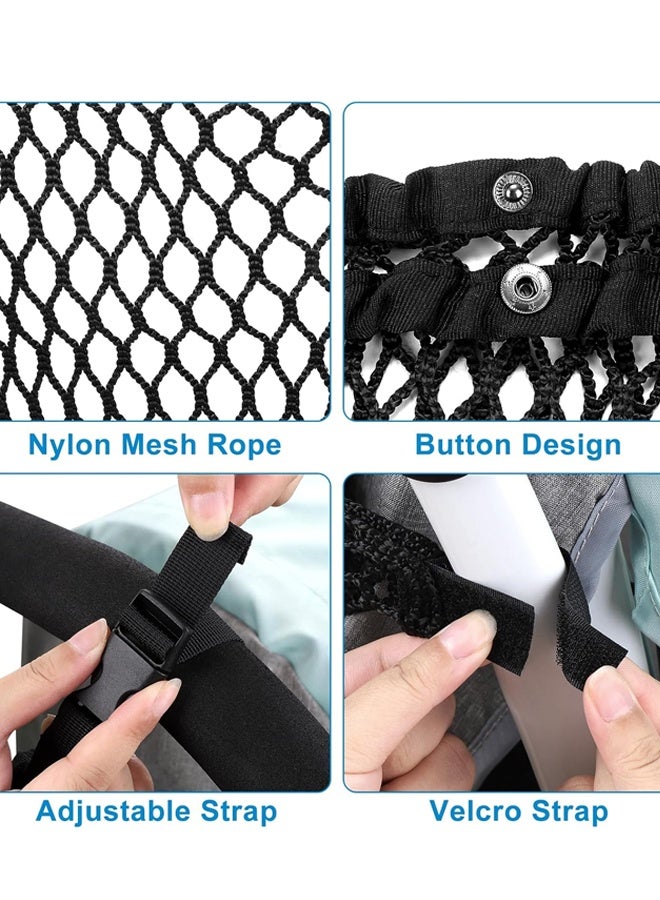 Universal Stroller Organizer, Polyester Net Mesh Bag Fits Non-Slip Adjustable Stroller Mesh Cargo Net Storage Caddy Accessories - Image 3