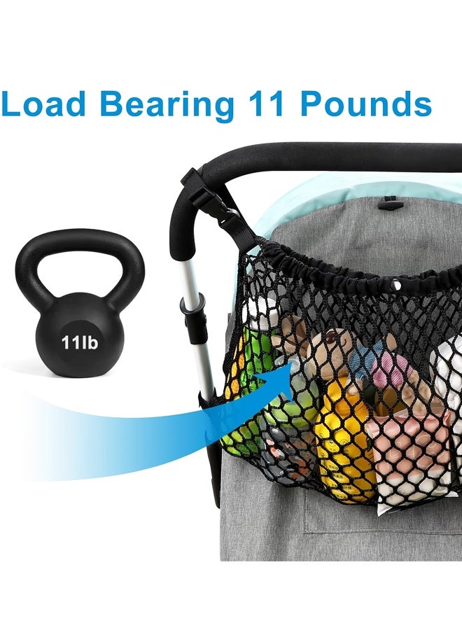 Universal Stroller Organizer, Polyester Net Mesh Bag Fits Non-Slip Adjustable Stroller Mesh Cargo Net Storage Caddy Accessories - Image 4