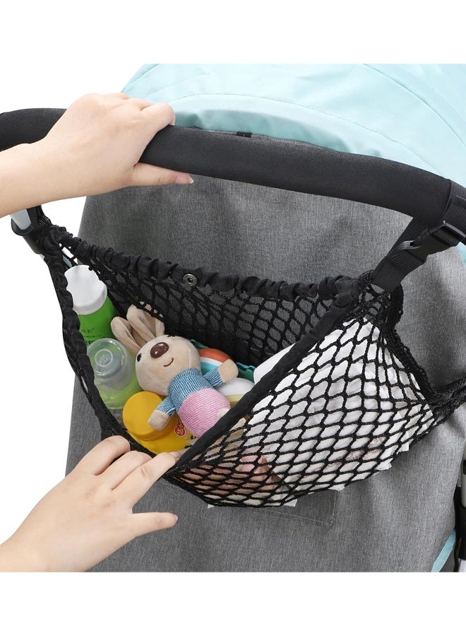 Universal Stroller Organizer, Polyester Net Mesh Bag Fits Non-Slip Adjustable Stroller Mesh Cargo Net Storage Caddy Accessories - Image 5