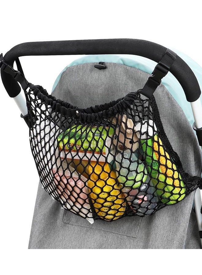 Universal Stroller Organizer, Polyester Net Mesh Bag Fits Non-Slip Adjustable Stroller Mesh Cargo Net Storage Caddy Accessories - Image 1