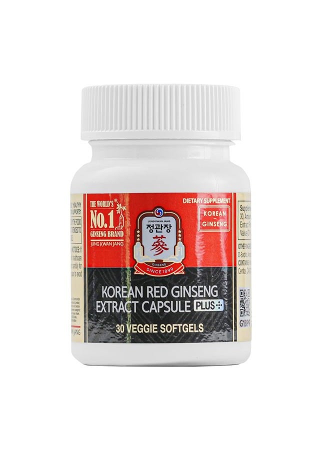 Jung Kwan Jang Korean Red Ginseng Extract Capsules Plus | All-in-1 Focus Pills for Men & Women. 30 Capsules Packaging May Vary - Image 1