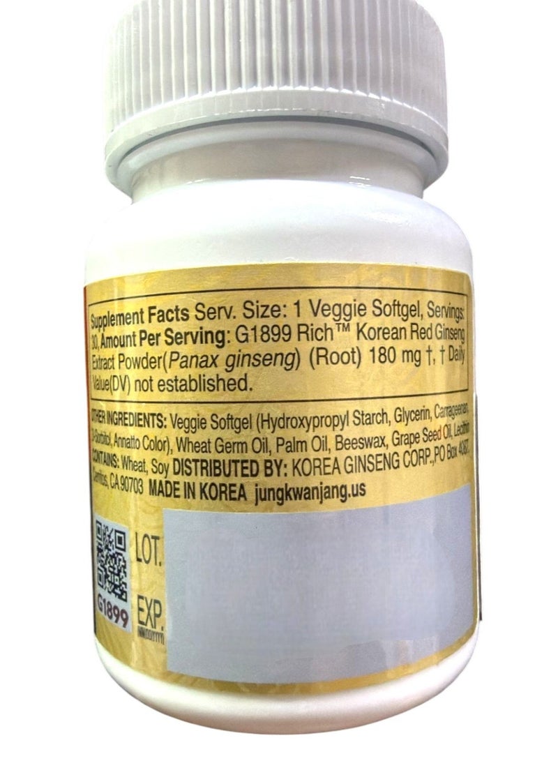 Jung Kwan Jang Korean Red Ginseng Extract Capsules Plus | All-in-1 Focus Pills for Men & Women. 30 Capsules Packaging May Vary - Image 2