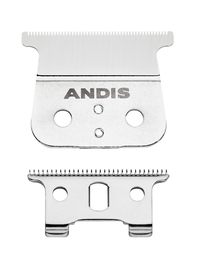 Andis T-Blade Replacement for T-Outliner, GTO, GO, and SLS Trimmers - Close Cutting, Zero Gapped, Silver - Image 1