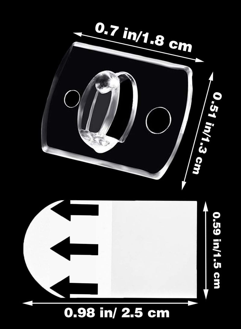 Transparent Fairy Light Hooks, 40 Pcs Mini Clear Sticky Hooks & 48 Removable Small Self Adhesive Strips - Image 5