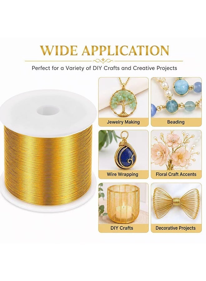 Wffo 328Ft 0.4MM Jewelry Wire, 26 Gauge Tarnish Resistant Beading Wire for Jewelry Making Supplies and Crafting, Copper Beading Wires for Bracelet Making and DIY Artwork (Gold) - Image 5