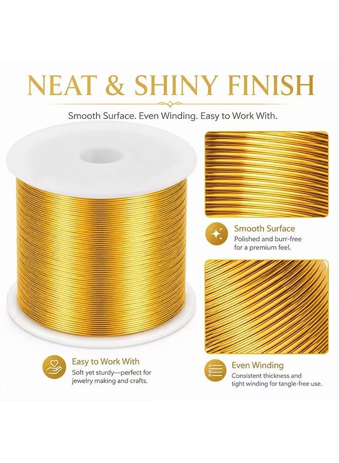 Wffo 328Ft 0.4MM Jewelry Wire, 26 Gauge Tarnish Resistant Beading Wire for Jewelry Making Supplies and Crafting, Copper Beading Wires for Bracelet Making and DIY Artwork (Gold) - Image 3