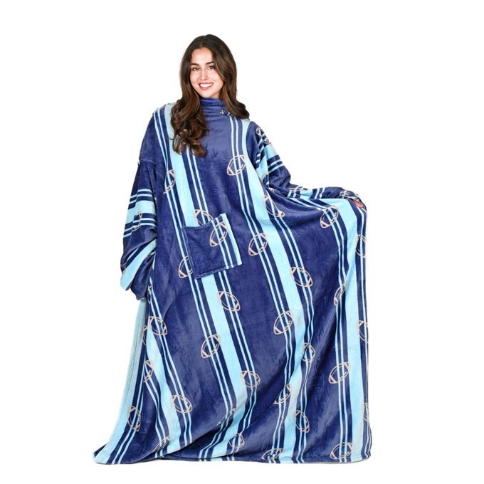 FLEECE WEARABLE BLANKET WITH SLEEVES FULL BODY THROW READING WRAP TV BLANKETS BED SOFA AND COUCH SNUGGLE GIFT FOR ADULT WOMEN MEN MOM GRANDMA