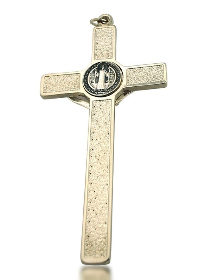VENERARE Vatican Imports St. Benedict Wall Crucifix with Colored Enamel and Booklet Explaining The St. Benedict Medal (Blue) - Image 3