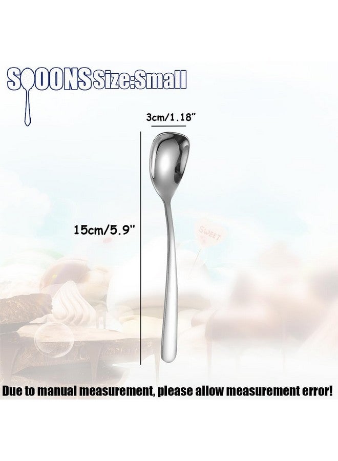 Wenkoni Small Ice Cream Spoons, Dessert Spoons,Gelato Spoons,Shovel Cake Spoons,SUS 304 Stainless Steel,5.9inch,5 pcs Set - Image 2