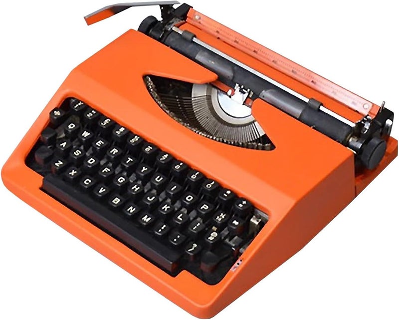 Traditional Typewriter,Retro Style Manual Typewriter for Writers,Portable Classic Word Processor,Old Style,Vintage Fonts for Home and Office Use,Gift Giving,Typing Letters,Cards(Orange) - Image 1