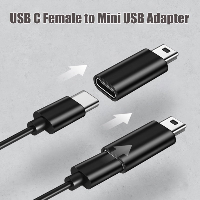 TFAK 4Pack USBC to Mini USB Adapter, USB Mini to Usbc Adapter Supports Charge & Data Sync Compatible with Digital Camera,GPS Receiver,Dash Cam,MP3 Player and Other mini Device - Image 3