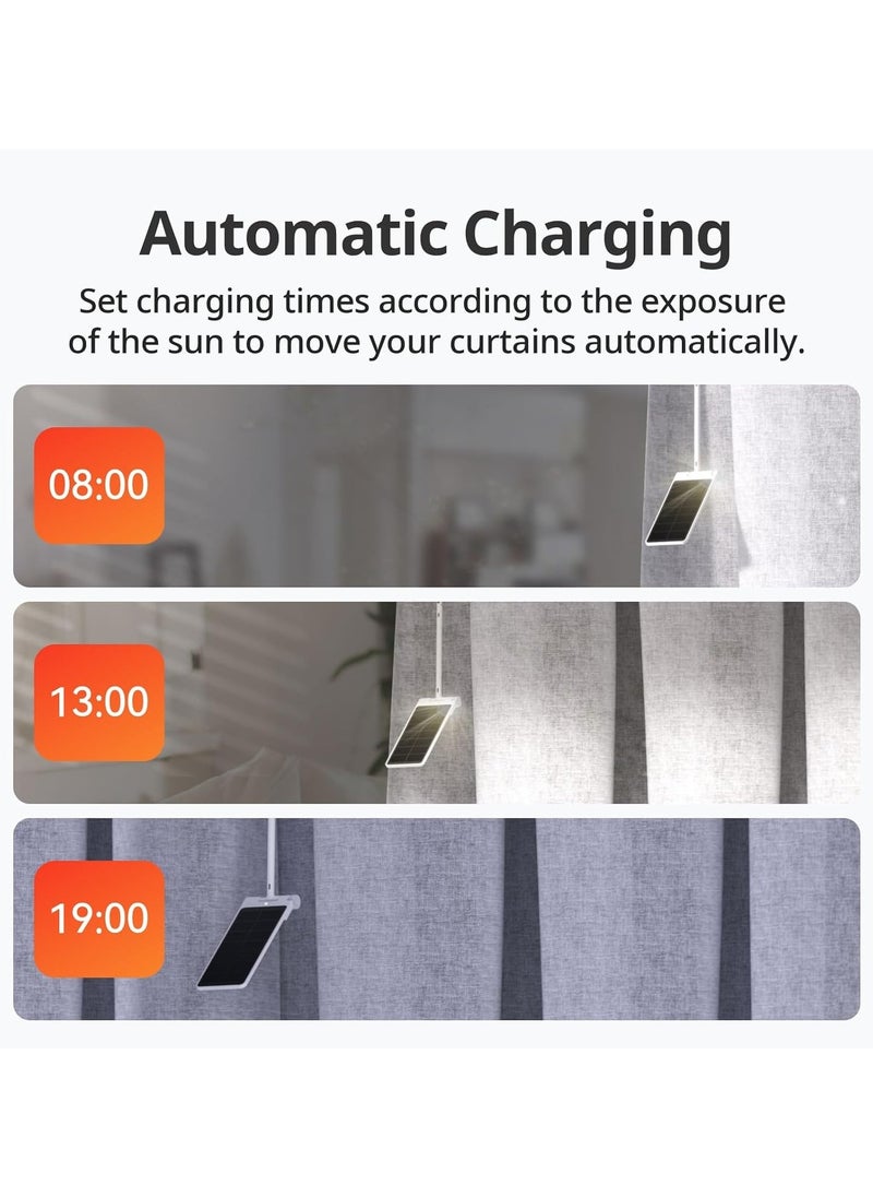 SwitchBot شاحن لوحة الطاقة الشمسية لستارة 3 - ترقية الأداء، سهل الاستخدام، يدعم الشحن في الإضاءة المنخفضة، لوحة طاقة شمسية ذكية لقضيب الستارة 3 وقضيب U من SwitchBot  - Image 5