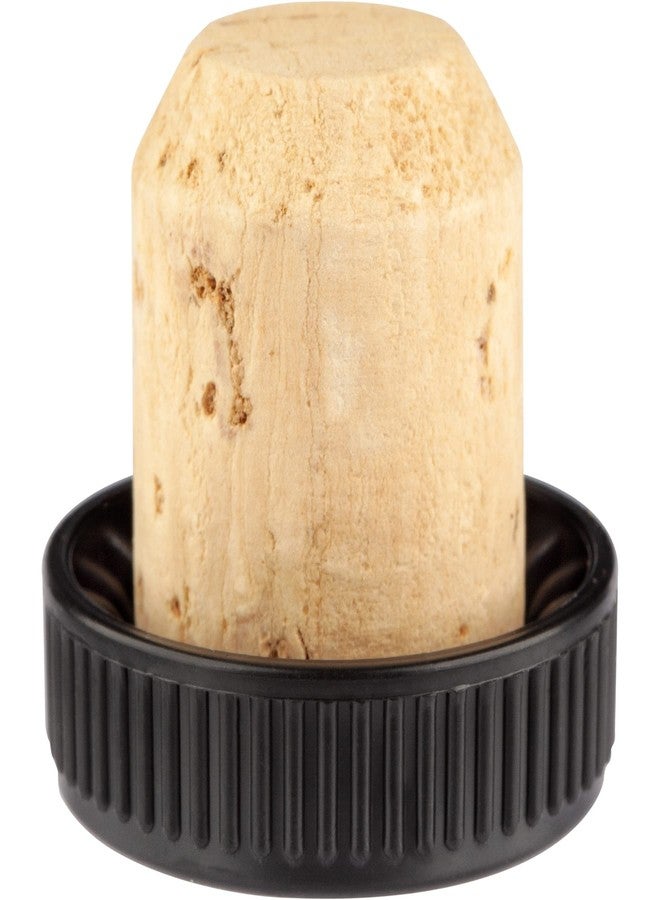 كومفرت أكسيس عبوة من 12 سدادة فلين لأغطية البارات، مقاس عنق 19.5 مم، سدادة فلين طبيعية لأغطية البارات مع غطاء بلاستيكي أسود مضلع - Image 3