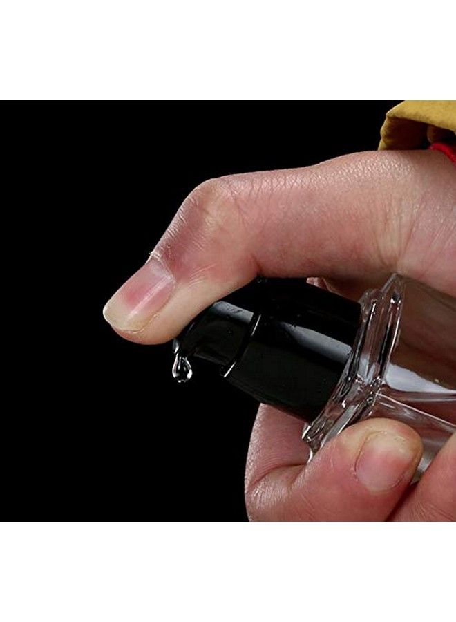 SYBL 2Pcs 1Oz Square Glass Pump Bottles Clear Lotion Containers With Black Pump Head Empty Travel Vials For Foundation Cleanser Essential Oils Liquids Cream  - Image 4