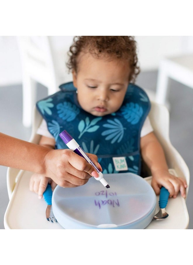 BUMKiNs - Toddler And Baby Suction Plate, Divided Grip Dish Cover For Babies And Kids, Baby Led Weaning, Feeding Supplies, Store And Label Leftovers, Food Prep Portions, Fits Bumkins Dish And Plate - Image 1