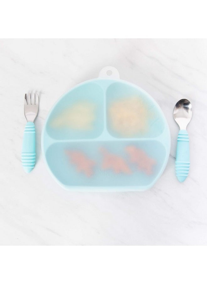 BUMKiNs - Toddler And Baby Suction Plate, Divided Grip Dish Cover For Babies And Kids, Baby Led Weaning, Feeding Supplies, Store And Label Leftovers, Food Prep Portions, Fits Bumkins Dish And Plate - Image 1