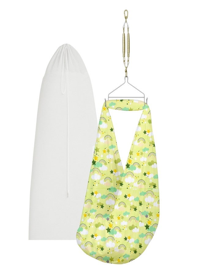 Happykid Baby Cradlé Set | Durable Cotton Cloth, Mosquito Net, Spring, Hanger Jhoola (Green) - Image 1