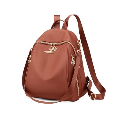 Global Impex Ethnic Style Waterproof Oxford Backpack | Ladies Fashion Travel Canvas Bag | Large Capacity Nylon Collage Bagpack | Girls Printed Laptop Backpack (Cinnamon Brown) - Image 1