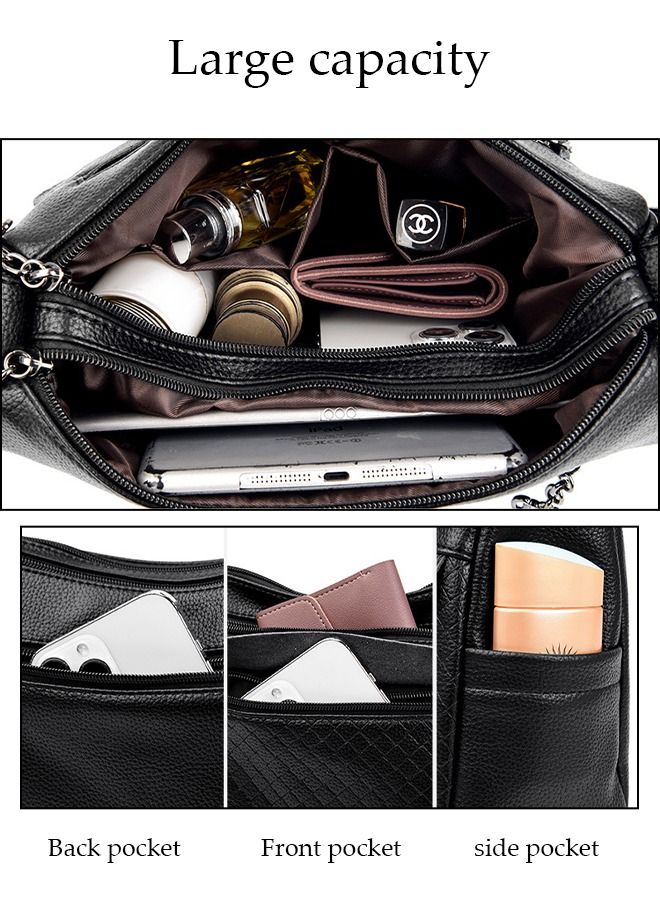 DUNISO Crossbody Bag For Women Waterproof Wear Resistant Shoulder Bag Large Capacity Softable Faux Leather Cross-body Pack With Adjustable Strap For Ladies - Image 3