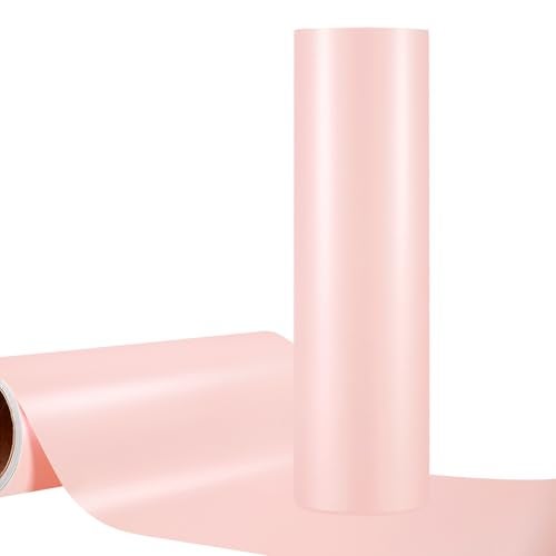 WRAPXPERT Pink Permanent Vinyl,12" x10ft Matte Adhesvie Vinyl Roll for cricut,DIY Home Decor, Valentine's Day Decor and Car Decal,Tumbler, Light Pink - Image 1